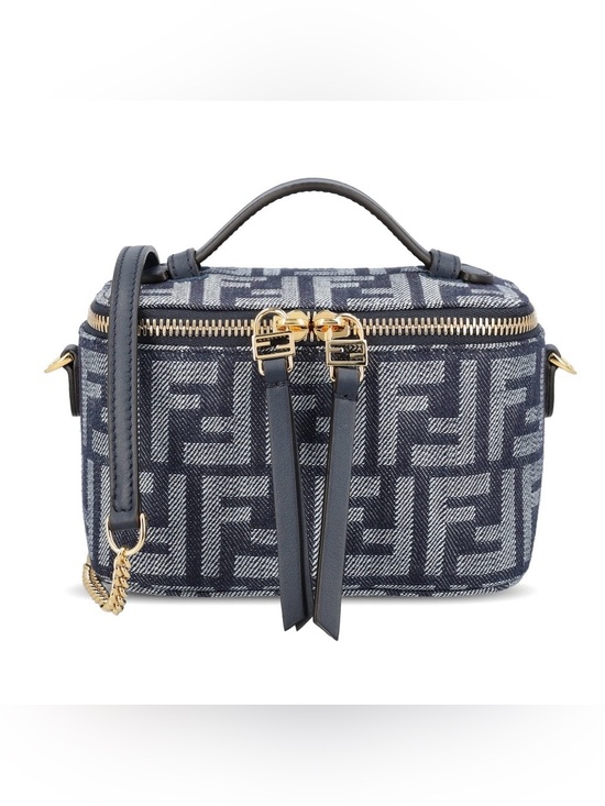 Fendi Handbags - FENDI FF logo denim vanity crossbody bag